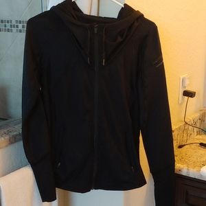 Black Hylete accent 2 hooded full zip up jacket